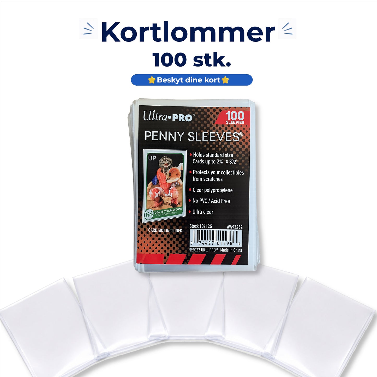 📚 Kortmappe (180 kort) + 100 kortlommer